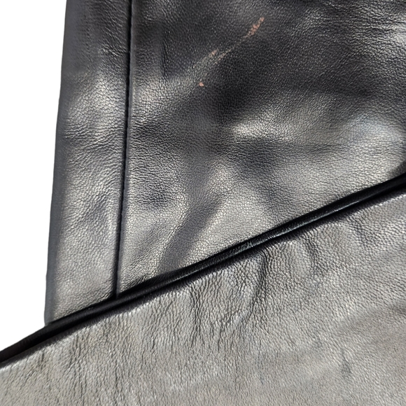 Vintage Danier buttery soft high waisted black leather straight leg pants sz 10 - Picture 6 of 9
